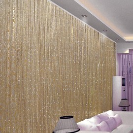 beiyoule String Curtains for Door, 79x40inch Sparkle Hanging Curtain for Doorways, Door Wall Closet and Window Decoration (Champagne)