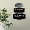 Fancy Elevator Down Arrow Sign (Black) - Small