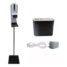 Kit Dispensador Gel Y Termómetro K9 Pro + Pedestal + Pila V1 Color Negro
