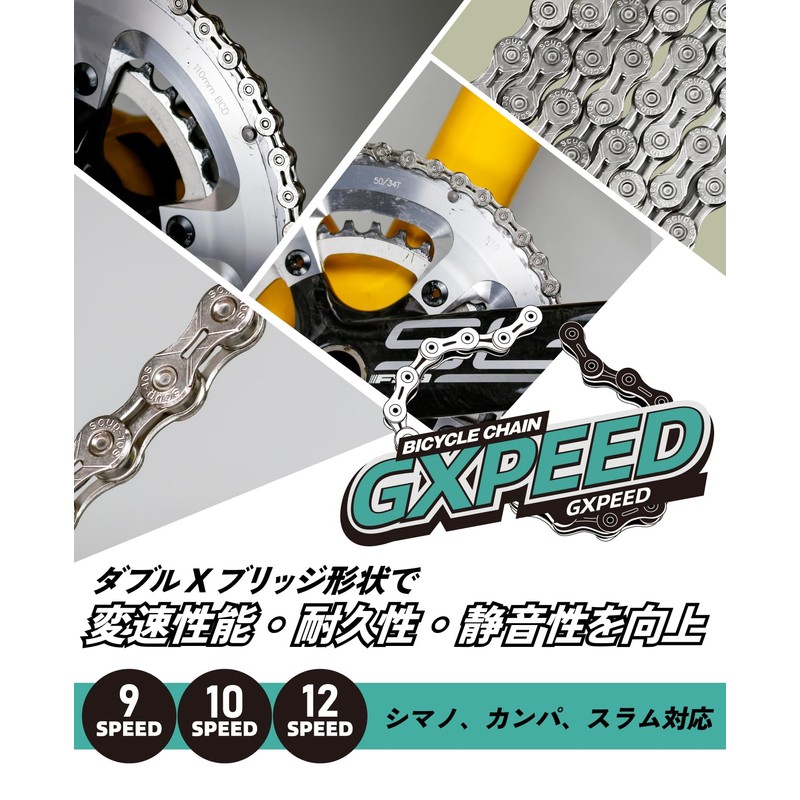 GORIX Bicycle Chain, Hollow Road Bike, 9-Speed, 10-Speed, 12-Speed, 116L