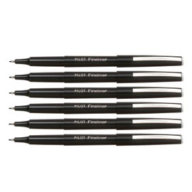 Pilot Fineliner Pens Black Ink Extra Fine Tip Ref SW-PPF (Pack of 6) Supplied Loose …
