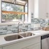 LONGKING Self-Adhesive Kitchen Backsplash, Marble Look Decorative Tiles (10 Tiles)
