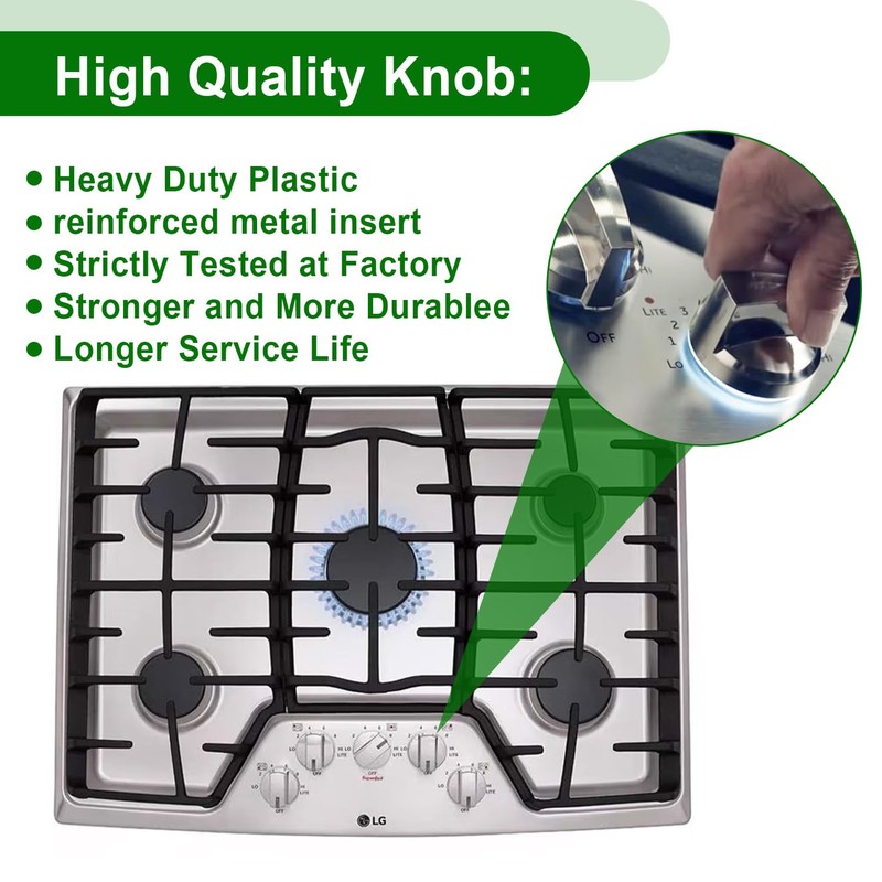 5 Pack AEZ73293801 Burner Control Knob Replacement,Compatible with LG Range/Stove