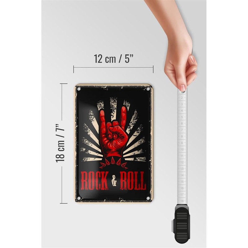 FEMER Tin Sign Retro 12 x 18 cm Rock &