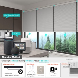 Changshade Motorized Cellular Shade 100% Blackout Compatible with Alexa Google Home SmartThings, Single Cell Electric Blinds Honeycomb Shades with Remote Customized Size Smart Blinds for Windows,White