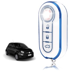 TOOMUME Key Cover, Car Key Case Fits Fiat 500 Punto Bravo Brava Panda Abarth Doblo Ducato Idea Ulysse MPV Lancia Ypslon Delta Musa, Key Cover Protection Key Case - Flip Key