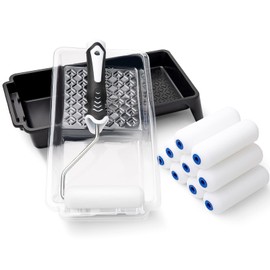 Mister Rui Paint Roller Set, 4 Inches, Paint Roller Set, 11 cm Foam Paint Roller Cover, Sturdy Paint Tray, Disposable Paint Tray, and Paint Roller Hanger for Painting and Renovation of Household