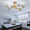 DDLLDESHI 6 Lights Gold Chandelier Globe Glass Cover Sputnik Ceiling
