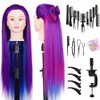 24-Inch Hairdressing Mannequin Head with Synthetic Fiber Hair – Styling,