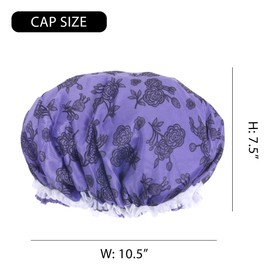 DONNA Gorro de dormir con patrón de flores, gorro de ducha para dormir, capó de satén para gorro de dormir, color morado