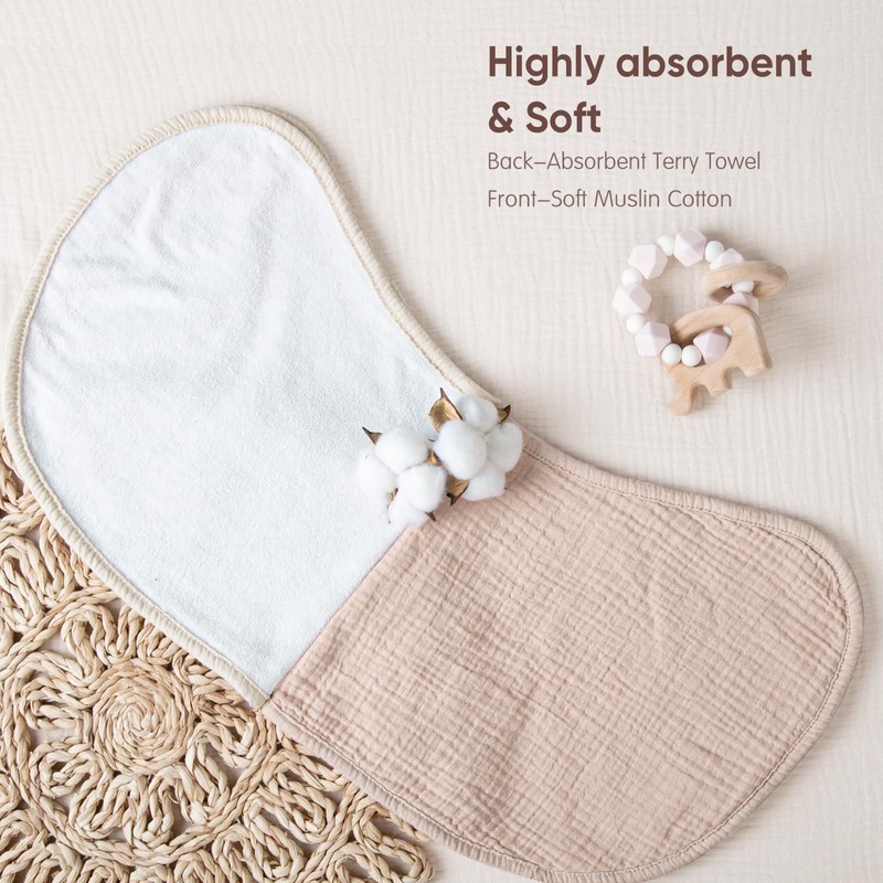 lulumoon Muslin Burp Cloths for Babies: 100% Soft Cotton Large