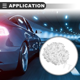 Motoforti Universal Push Bumper Fastener Rivet Clips, 0.51"x0.67", Plastic, White,100pcs