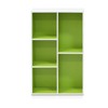Furinno Luder Bookcase / Book / Storage , 5-Cube, White/Green