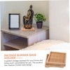 BIUDECO 2pcs Square Bamboo Incense Burner Base Stand for Teapot