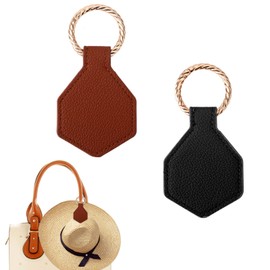 2pcs Magnetic Hat Clips for Travel, Stylish Bag Holder Clip for Hanging Hats on The Handbag Luggage Tote Bag Will Not Leave Marks (Black, Brown)
