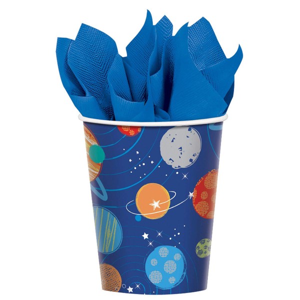 Amscan 582278 - Blast Off Birthday Space Party Paper Cups - 8 Pack