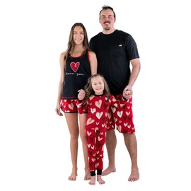 Lazy One Matching Family Valentine Pajamas, Cute Heart Pajamas for Women, Men and Kids, Valentines Day Pajamas
