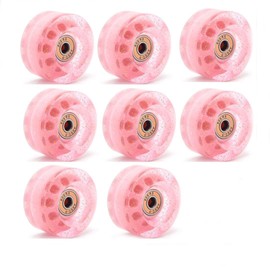 Paquete de 8 ruedas para patines de cuatro ruedas de interior sin luz de 58 x 32 mm, ruedas para patines de doble fila 82A con rodamientos para accesorios de patines de cuatro ruedas para patin