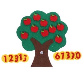 NUOBESTY Addition Subtraction Math Games Teaching Numbers Felt Tree Board Classroom Math Games Kindergarten Numbers Counting Apple Tree Matching