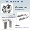 sourcing map 20 Pcs M3 Stainless Steel Wire Rope Clip