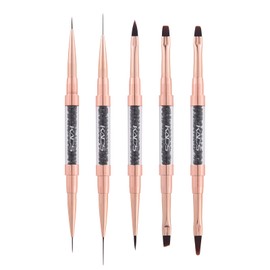 KADS Nail Gel Brush Nail Liner Brush Set with 10 Different Brush Head Black Rhinestone Fashionable Design