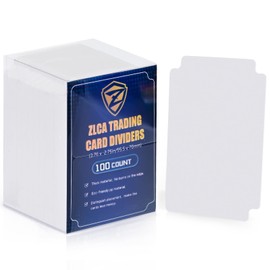ZLCA Trading Card Dividers,Playing Card Page Dividers with Tabs,Plastic Card Separator for Storage Box Folder Record Baseball Games Sports Card 2.75 x 3.76 Inch (100,White)