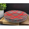 Mikasa Bone China TARTAN RED Plaid Christmas Salad Plates 9"