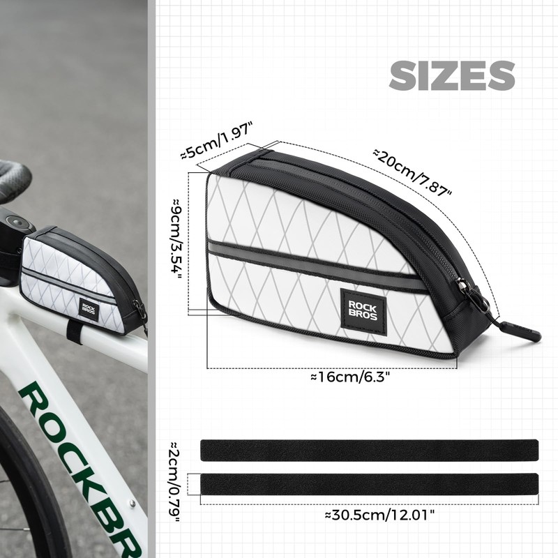 ROCKBROS Bicycle Top Tube Bag Frame Bag Lightweight for Folding