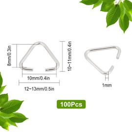 SUNNYCLUE 1 Box 100Pcs Stainless Steel Triangle Rings Triangle Open Jump Ring Pinch Bails Charms Hanger Connectors Pinch Bails Connectors for Decoration Jewellery Findings DIY Key Craft Accessories
