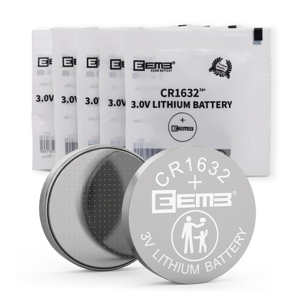 EEMB 5PCS CR1632 Battery 3V Lithium Batteries Li-MnO₂ Button Battery 1632 Battery ECR1632,DL1632 Replacement Battery