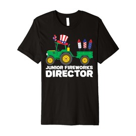 4th Of July Fireworks Tractor Farm Boys Patriotic Farmer Premium T-Shirt