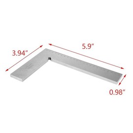 Toolid T 툴리드 기계 사각형 5.9" 3.94" 탄소강 측정 정밀 목공 사각형, 양면 눈금 포함 [5.9 3.94] T Tullied Machine Square 5.9" 3.94" Carbon Steel Measuring Precision Woodworking Square, Double-Sided Scale Included [5.9 3.94]