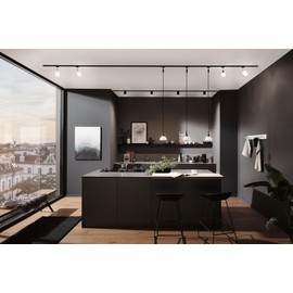 Paulmann 96974 Sarrasani URail Pendant E14 max. 20W dimmable 230V Black matt, Opal Rail System – Choose Any lamp