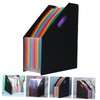 Operitacx Stylish Filing Folder Expandable File Folders Accordion Material Black
