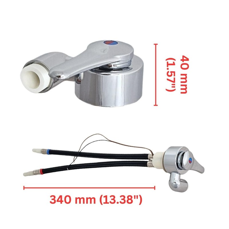 MARVIX Shower Mixer Tap Chrome 12V Microswitch For Caravan Campervan