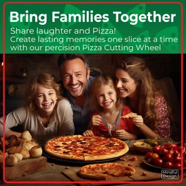 Mindful Design Pizza Cutter Wheel with Protective Blade Cover, Easy to Clean and Dishwasher Safe Ergonomic Pizza Slicer (Green)