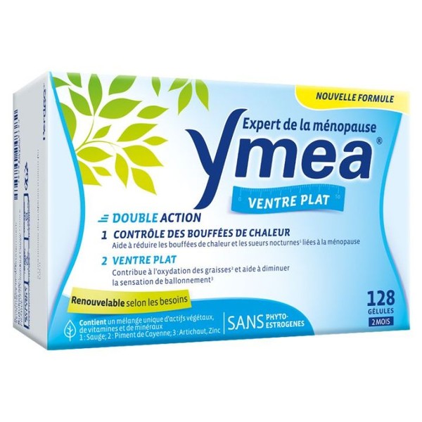 Omega Pharma Perrigo Ymea Ménopause Ventre Plat en Gélules, 128 capsules
