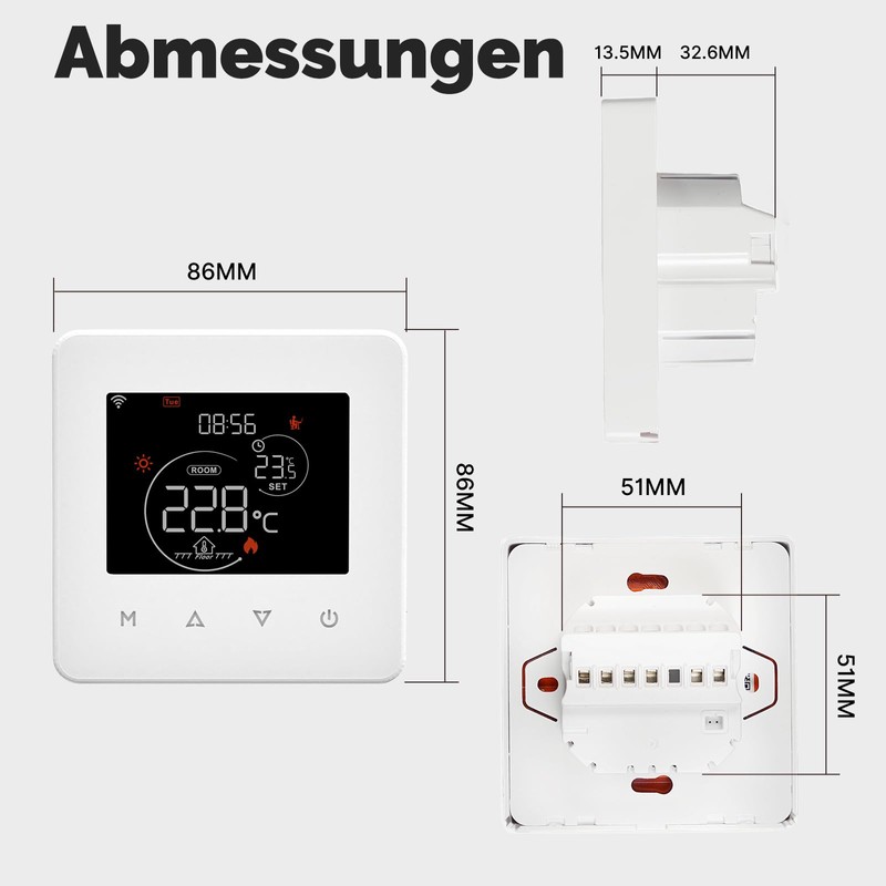MOES Smart Thermostat Underfloor Heating Water, Room Thermostat Underfloor Heating