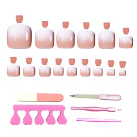 Axvxby 120 Stück Falsche Fußnägel Tips Kit mit 12 Größen Künstlich Zehennägel zum Aufkleben Press on Toenails Wiederverwendbar Kurz Acryl Künstlich Fußnägel Tips für Damen Frauen Nagelkunst DIY