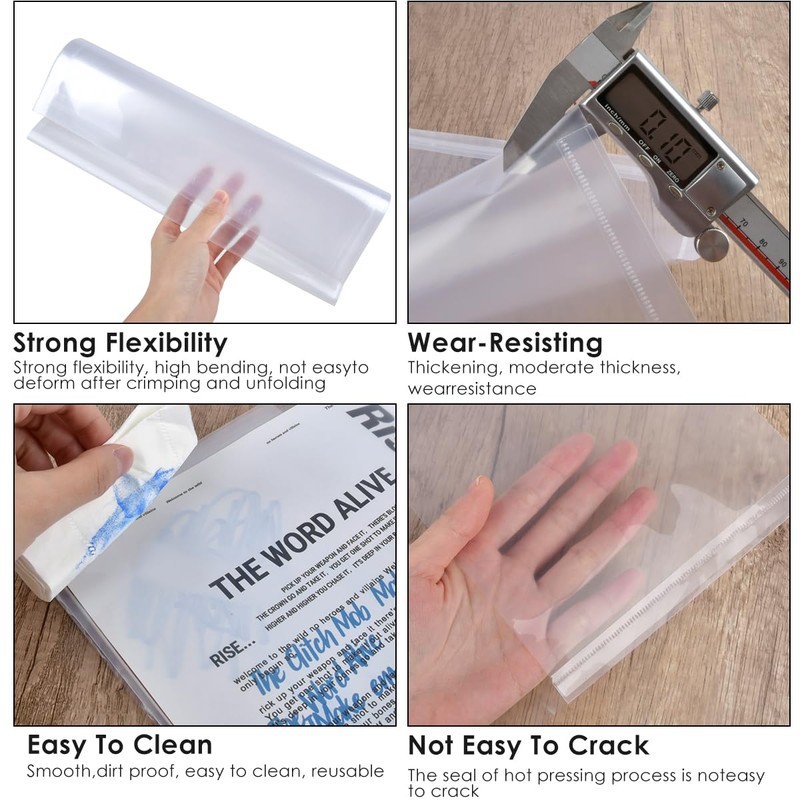 Book Cover A4 Transparent, Pack of 20 Notebook Covers A4