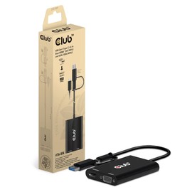 Club 3D Adapter USB Gen1 Type-C/-A to Dual HDMI™ (4K/30Hz) / VGA (1080/60Hz)