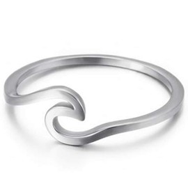 Jude Jewelers Stainless Steel Ocean Sea Wave Vacation Holiday Promise Statement Ring (Silver, 12)