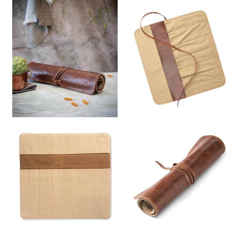 Angus Stoke premium leather Knife Roll Bag - Storage and