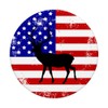 Buck Deer Hunting US American Flag Distressed
