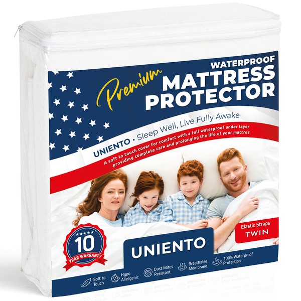 Uniento Waterproof Mattress Protector 90 x 200 - Breathable Mattress Topper Mattress Protector Without Crinkling