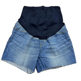 Ingrid & Isabel Isabel Maternity Crossover Panel Midi Jean Shorts - by Ingrid & Isabel - 00/24