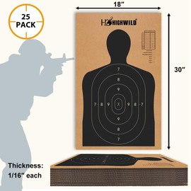 Highwild 18" X 30" Cardboard Targets for Shooting, Silhouette Paper Targets - ISPC/USPSA/IDPA (Pack of 25)