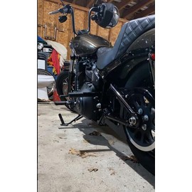 FVMOTO Rear Highway Footpeg Engine Guard Crash Bar Passenger Peg Frame Slider Fit for Harley Softail Street Bob M8 Low Rider FXLR S ST FXBB FXST FXFB 2018-2024 2025