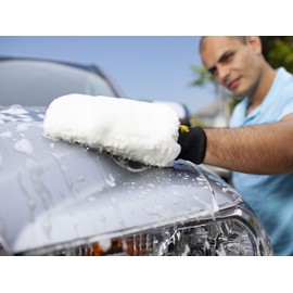 Meguiar's X3002 Microfiber Wash Mitt, Super-Thick, Reusable Wash Mitt for Ultimate Finish, Safe on Clear Coats, Leaving You with A Show Car Finish, 1 Pack