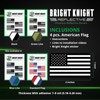 Bright Knight Reflective Flag Sticker, 2" x 1" Black American